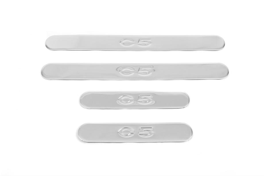 Citroen C-5 2008-2017 Door Sill Protectors OmsaLine (4 pcs, stainless steel) Image