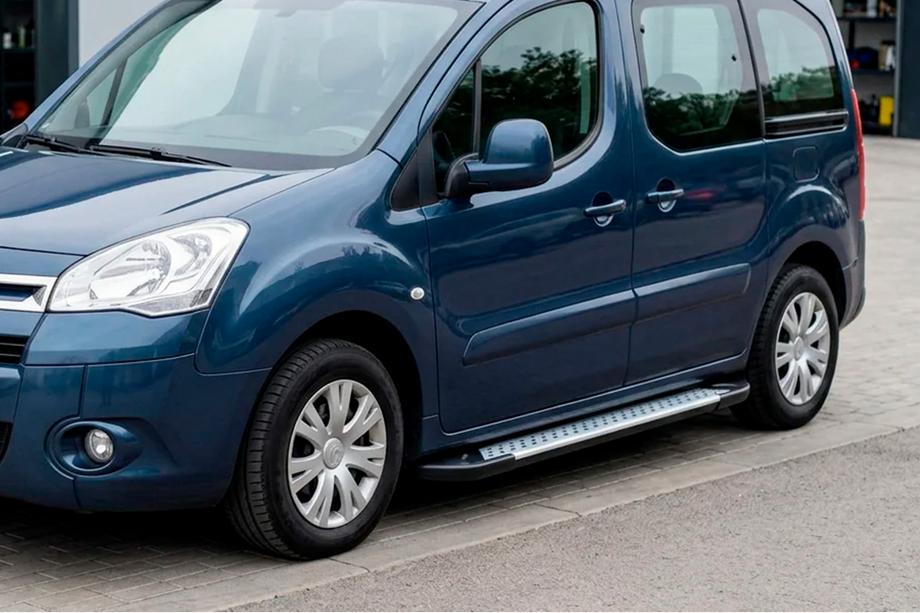Peugeot Partner Tepee 2008-2018 Side Steps Allmond Grey (2 pcs, Aluminum) Image