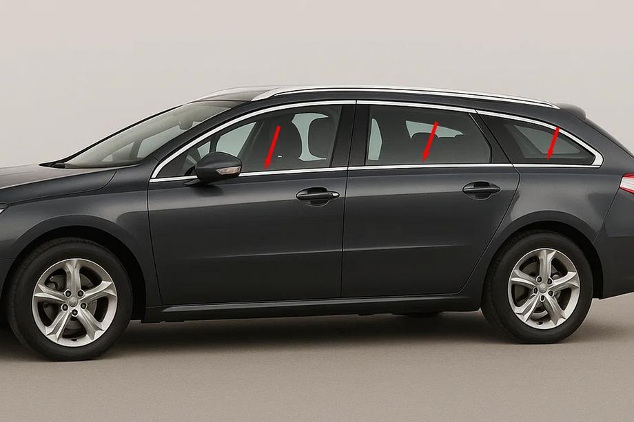 Peugeot 508 2010-2018 Lower window trim (SW, stainless steel) Photo 1