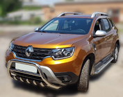 Renault Duster 2018-2024 Bull bar without logo WT003 (stainless steel) photo 9