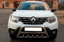 Renault Duster 2018-2024 Bull Bar with Inscription WT004 (Stainless Steel) photo 1