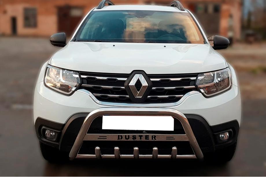 Renault Duster 2018-2024 Bull Bar with Inscription WT004 (Stainless Steel) Image
