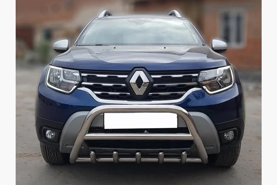 Dacia Duster 2018-2024 Bull bar without logo WT003 (stainless steel) Image