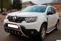 Dacia Duster 2018-2024 Bull Bar with Inscription WT004 (Stainless Steel) photo 2