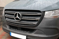 Mercedes Sprinter W907/W910 2018- Chrome Grille Covers (5 pcs, Stainless Steel) OmsaLine - Italian Stainless Steel photo 1
