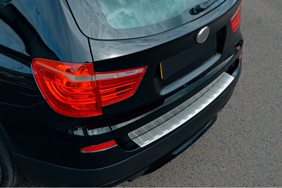 BMW X3 F25 2011-2018 Stainless Steel Rear Bumper Protector OmsaLine (matte, stainless) Image