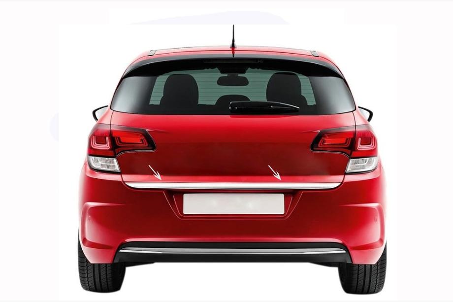 Citroen C-4 2010-2018 Trunk Sill Protector Stainless Steel Carmos - Turkish Stainless Steel Image