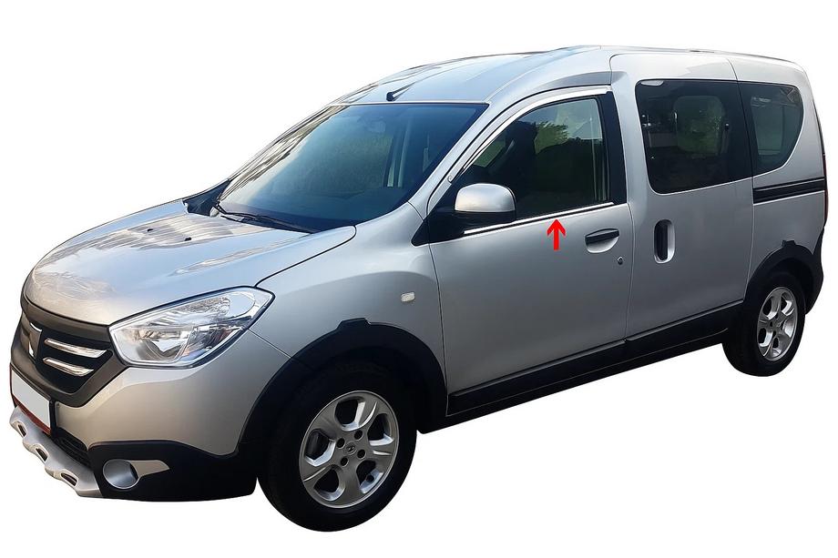 Dacia Dokker 2013-2022 Window Trim (2 pcs, Stainless Steel) Image