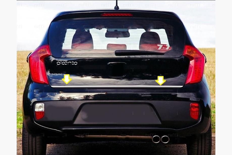 Kia Picanto 2011-2016 Trunk Trim Stainless Steel Image
