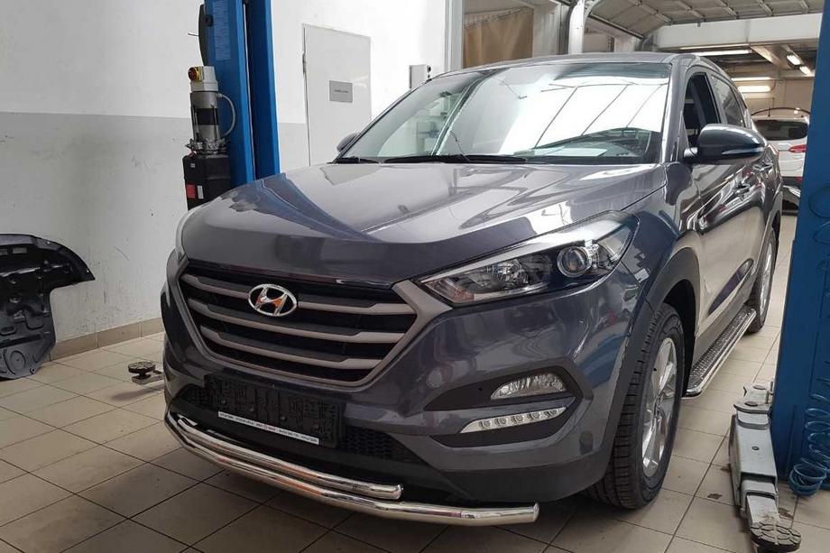 Hyundai Tucson TL 2016-2021 Front Bull Bar ST014 (Stainless Steel) Image