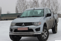 Mitsubishi L200 2006-2015 Front Bull Bar ST014 (Stainless Steel) d60/60 photo 2