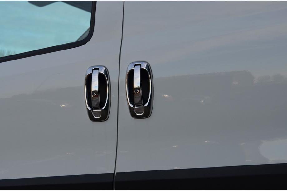 Opel Combo 2012-2018 Chrome Door Handle Covers and Trims (8 pcs, Stainless Steel) OmsaLine - Italian Stainless Steel Image