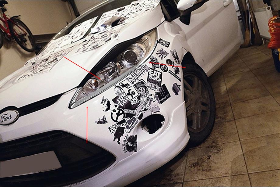 Ford Fiesta 2008-2017 Headlight covers (2 pcs, plastic) Image