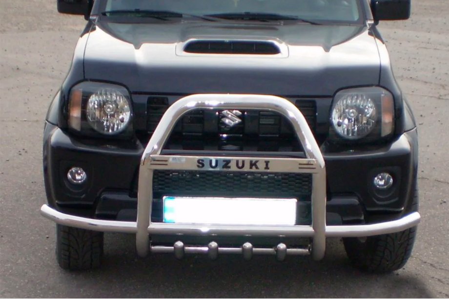 Suzuki Jimny 1998-2018 Bull Bar QT007-Exclusive (with lettering, stainless steel) Image