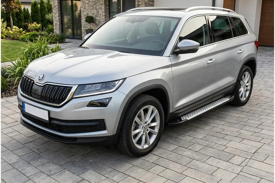 Skoda Kodiaq 2016-2023 Side Steps Allmond Grey (2 pcs, Aluminum) Image