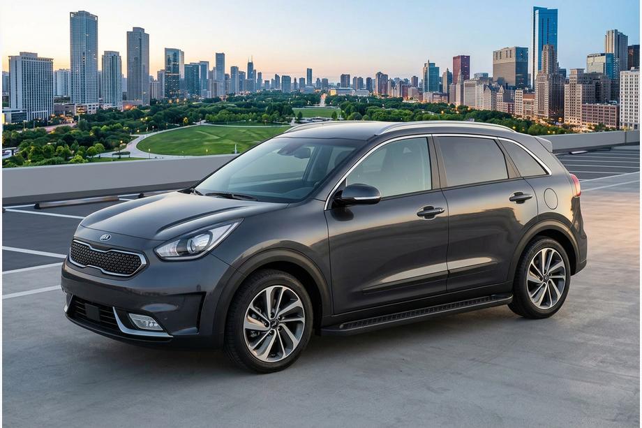 Kia Niro 2016–2021 Side Steps Allmond Black (2 pcs, Aluminum) Image