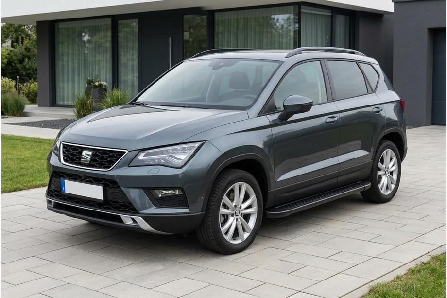Seat Ateca 2016- Side Steps Allmond Black (2 pcs, Aluminum) Image