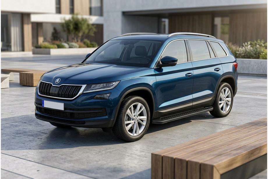 Skoda Kodiaq 2016-2023 Side Steps Allmond Black (2 pcs, Aluminum) Image