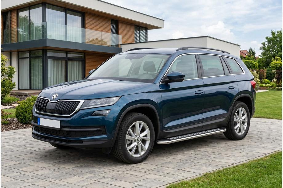 Skoda Kodiaq 2016-2023 Side Steps Maydos V2 (2 pcs, Aluminum & Stainless Steel) Photo 1