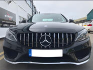 Mercedes C-class W205 2014-2021 Front Grille Panamericana GT (for Avantgarde/AMG-Line/C43 AMG) 2018+, with camera photo 7
