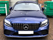 Mercedes C-class W205 2014-2021 Front Grille Panamericana GT (for Avantgarde/AMG-Line/C43 AMG) 2018+, with camera photo 2