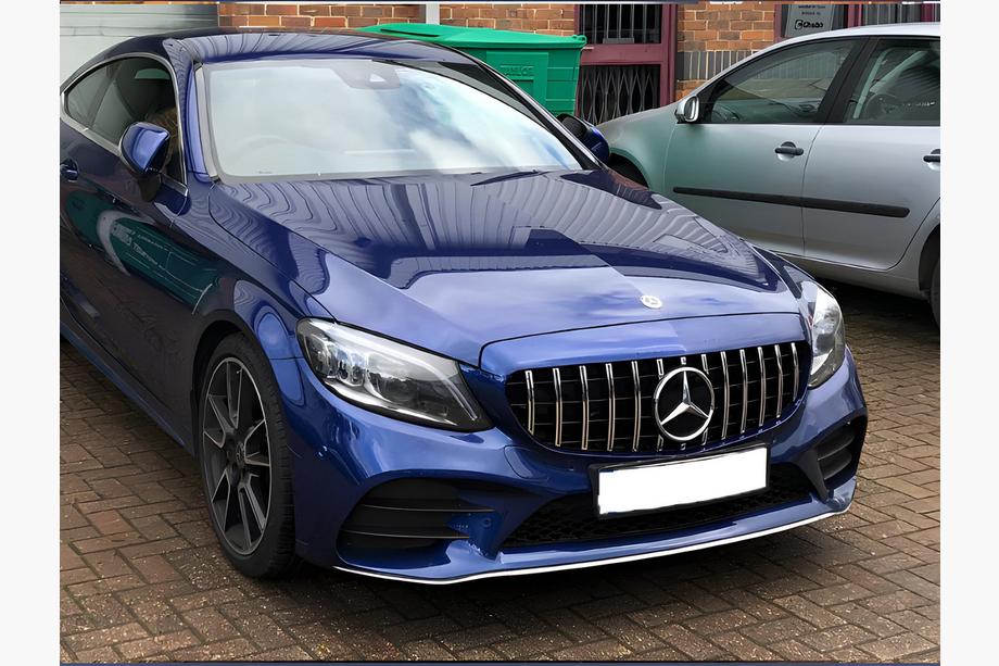 Mercedes C-class W205 2014-2021 Front Grille Panamericana GT (for Avantgarde/AMG-Line/C43 AMG) 2018+, with camera Image