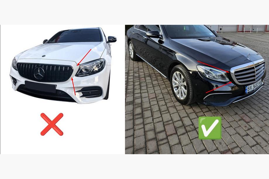 Mercedes E-class W213 2016-2023 Front Grille Diamond (for Classic and Exclusive, 2016-2019) Without camera mount Photo 4