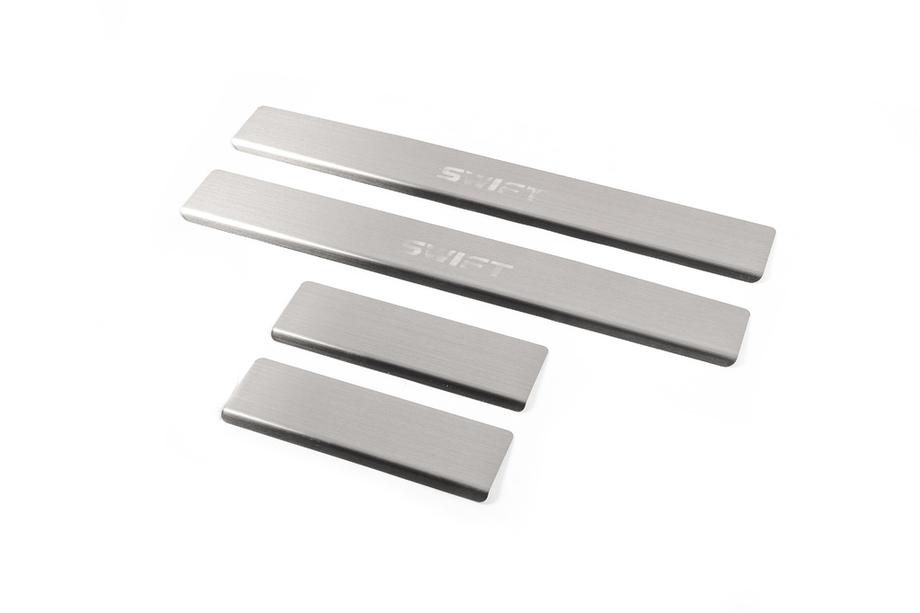 Suzuki Swift 2010-2017 Door Sill Protectors Natanko (Stainless Steel) Standard - Lohmann Tape, 0.5 mm Photo 2