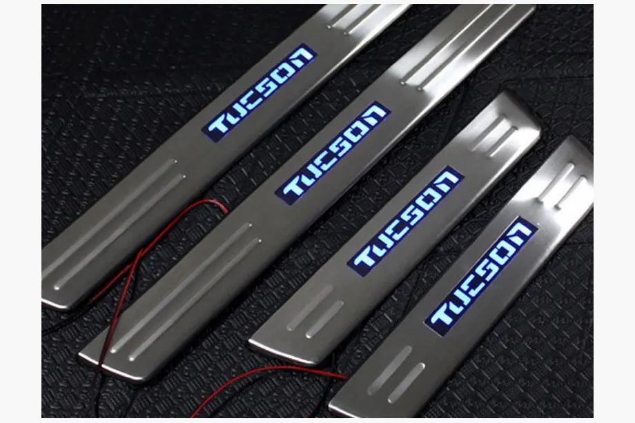 Hyundai Tucson JM 2004- Libao LED Stainless Steel Door Sill Plates Photo 3