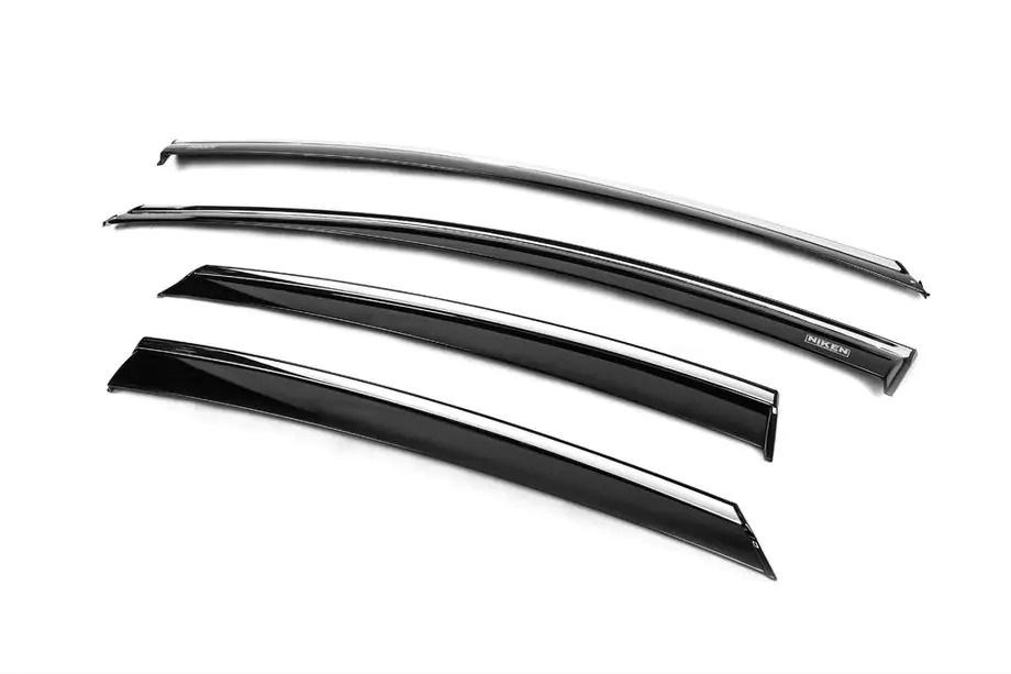 Ford Focus III 2011-2017 Window deflectors with chrome trim Niken (SD/HB, 4 pcs) Photo 2