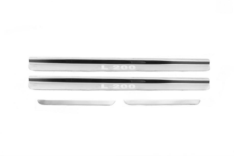 Mitsubishi L200 2006-2015 Carmos Door Sill Protectors (4 pcs, Stainless Steel) Photo 1