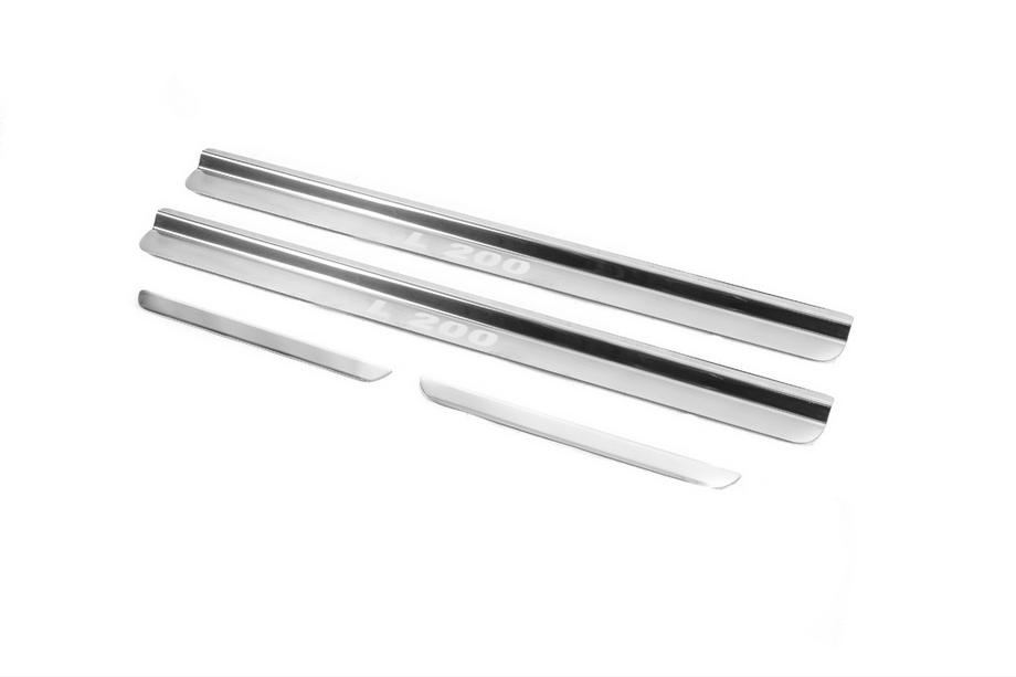Mitsubishi L200 2006-2015 Carmos Door Sill Protectors (4 pcs, Stainless Steel) Photo 2