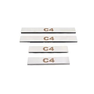 Carmos Door Sill Protectors (4 pcs, Stainless Steel) Citroen C-4 2010-2018 photo 3