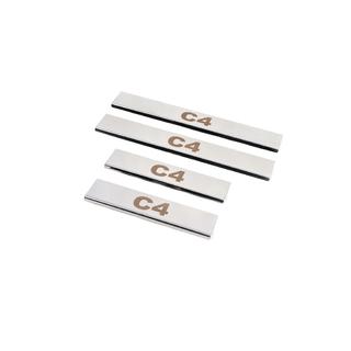 Carmos Door Sill Protectors (4 pcs, Stainless Steel) Citroen C-4 2010-2018 photo 1