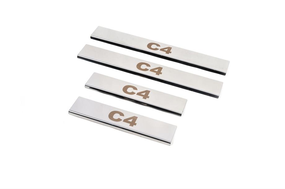 Citroen C-4 2010-2018 Carmos Door Sill Protectors (4 pcs, Stainless Steel) Image