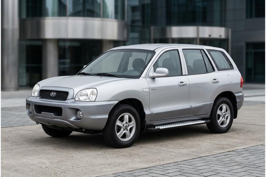 Hyundai Santa Fe 1 2000-2006 Side Steps Allmond Grey (2 pcs, Aluminum) Image