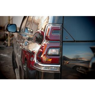 Chrome Tail Light Covers V1 (2 pcs, 2018+) Toyota Land Cruiser Prado 150 2009-2023 photo 2