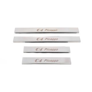 Carmos Door Sill Protectors (4 pcs, Stainless Steel) Citroen C-4 Picasso 2013–2022 photo 1