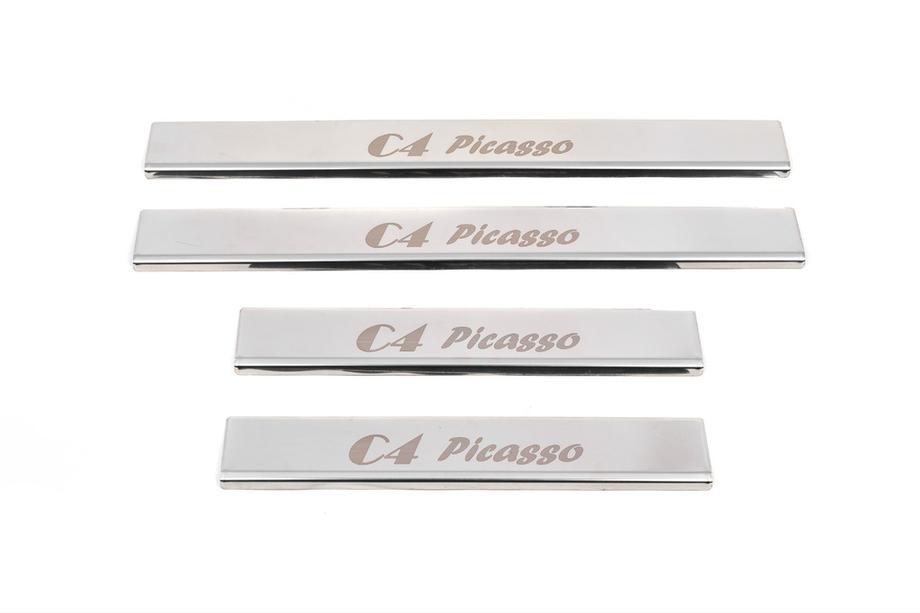 Citroen C-4 Picasso 2013–2022 Carmos Door Sill Protectors (4 pcs, Stainless Steel) Image