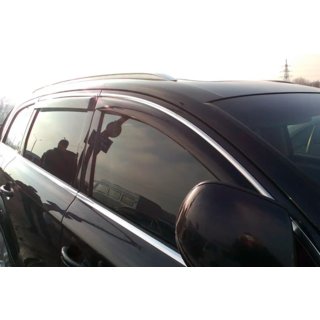 Window deflectors with chrome trim (4 pcs, HIC) Audi Q7 2005-2015 photo 3