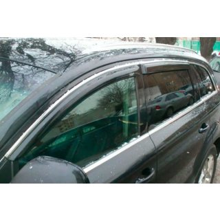 Window deflectors with chrome trim (4 pcs, HIC) Audi Q7 2005-2015 photo 1