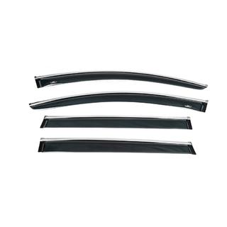 Window deflectors with chrome trim (4 pcs, HIC) Audi Q7 2005-2015 photo 4