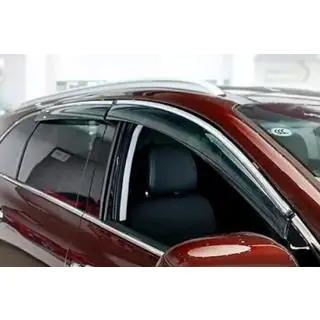 Window deflectors with chrome trim (4 pcs, HIC) photo 4