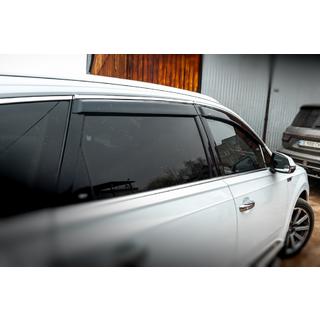 Window deflectors with chrome trim (4 pcs, HIC) Audi Q7 2015–2026 photo 3