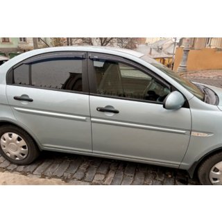 Window Deflectors (4 pcs, HIC) Hyundai Accent 2006-2010 photo 1