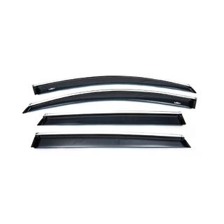 Window deflectors with chrome trim (4 pcs, HIC) Kia Sorento III UM 2014-2020 photo 1