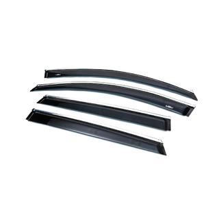 Window deflectors with chrome trim (4 pcs, HIC) Kia Sorento III UM 2014-2020 photo 2