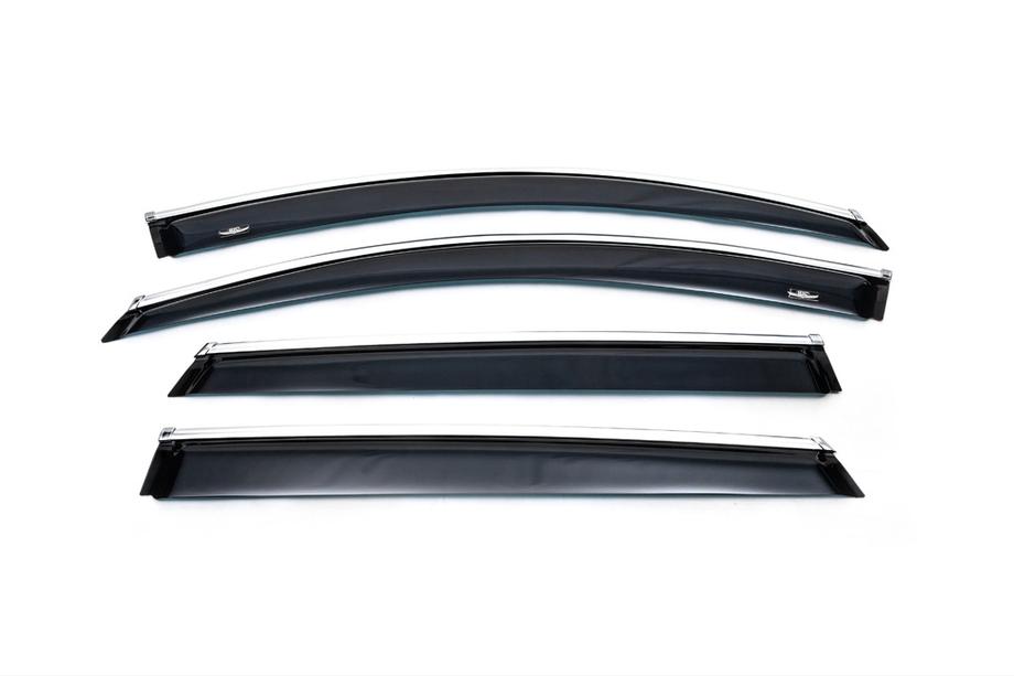 Kia Sorento III UM 2014-2020 Window deflectors with chrome trim (4 pcs, HIC) Image