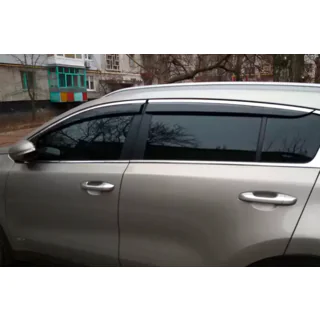 Window deflectors with chrome trim (4 pcs, HIC)