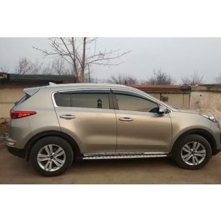 Window deflectors with chrome trim (4 pcs, HIC) Kia Sportage 2015-2021 photo 2